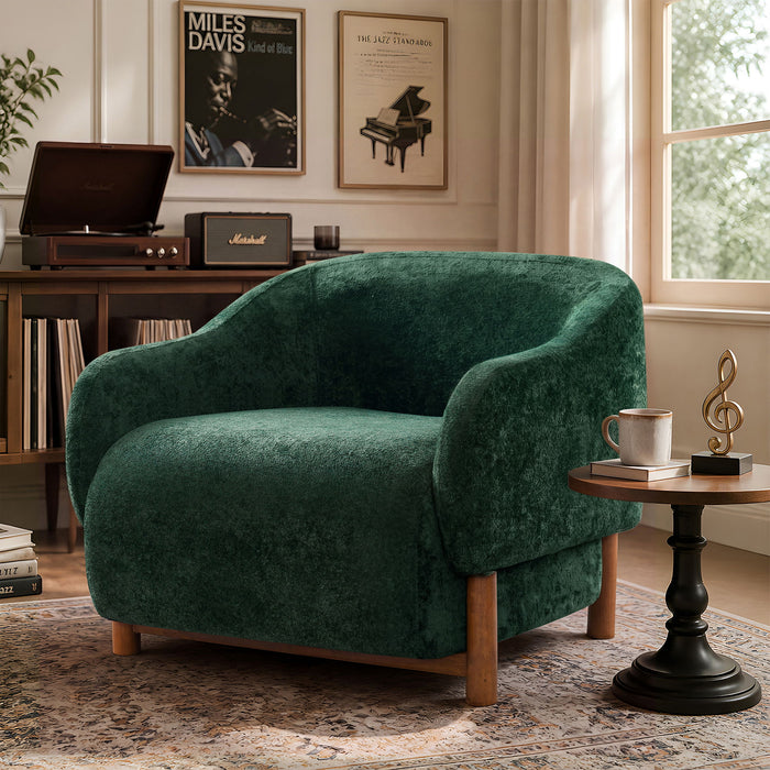 Modern Accent Chair With Recessed Arms And Tight Back Noble House