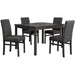 5 Piece Transitional Dining Set With Table And Upholstered Chairs Home Essentials