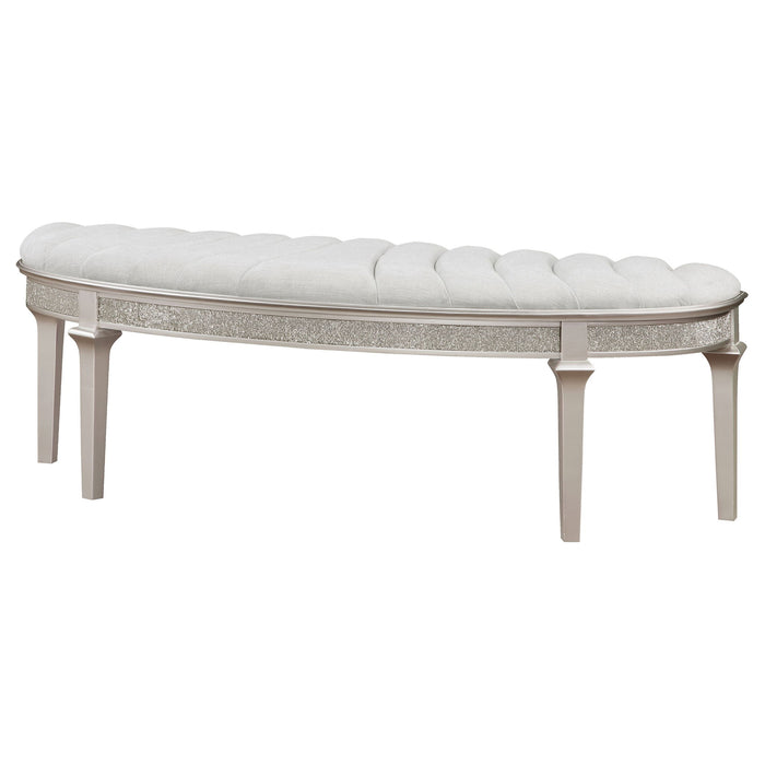 Colwood - Upholstered Curved With Channel Tufting And Slender Tapered Legs - Silver Gray Furniture Max