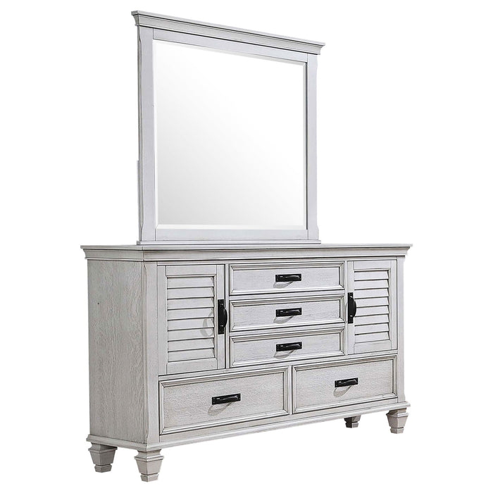 Lockeford - 5 Drawer Dresser With Mirror - White Furniture Max