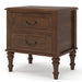 Fluted Nightstand With 2 Drawers, Bedside Table - Walnut Home Essentials