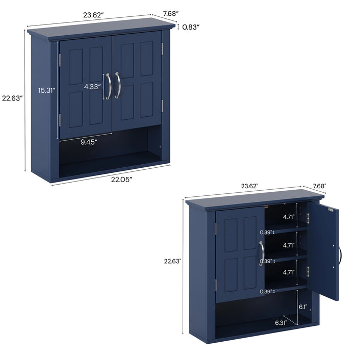 Multi Functional Wall Mounted Cabinet With Adjustable Shelves For Bathroom Noble House