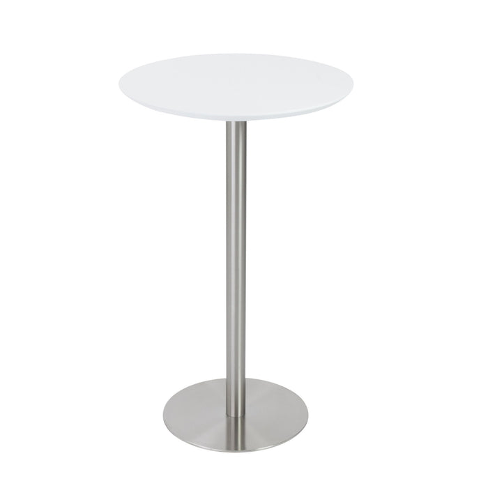 Metallic Rounded Steel Bar Table - White And Silver