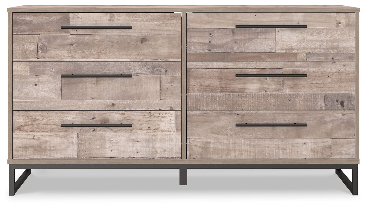 Neilsville - Six Drawer Dresser - Vinyl-Wrapped - Whitewash Signature Design by Ashley®