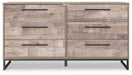Neilsville - Six Drawer Dresser - Vinyl-Wrapped - Whitewash Signature Design by Ashley®