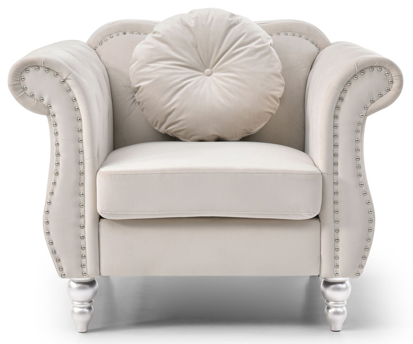 Glory Furniture Hollywood Chair, Ivory