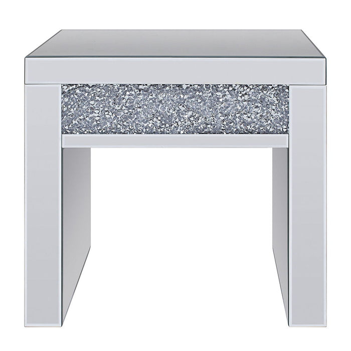 Noralie - 24" Square End Table - Mirrored & Faux Diamonds ACME