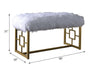 Bagley II - 21" Bench - White Faux Fur & Gold ACME