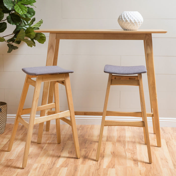 Modern Bar Stool Set With Upholstered Seating Noble House
