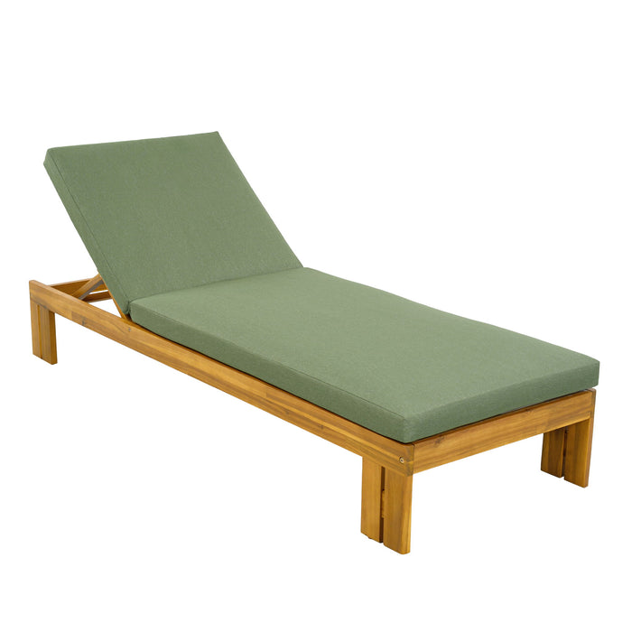 Outdoor Chaise Lounge With 5 Position Adjustable Backrest Noble House