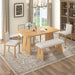 Dining Set With Rectangular Table, 4 Upholstered Chairs & 1 Padded Bench Hearth and Haven