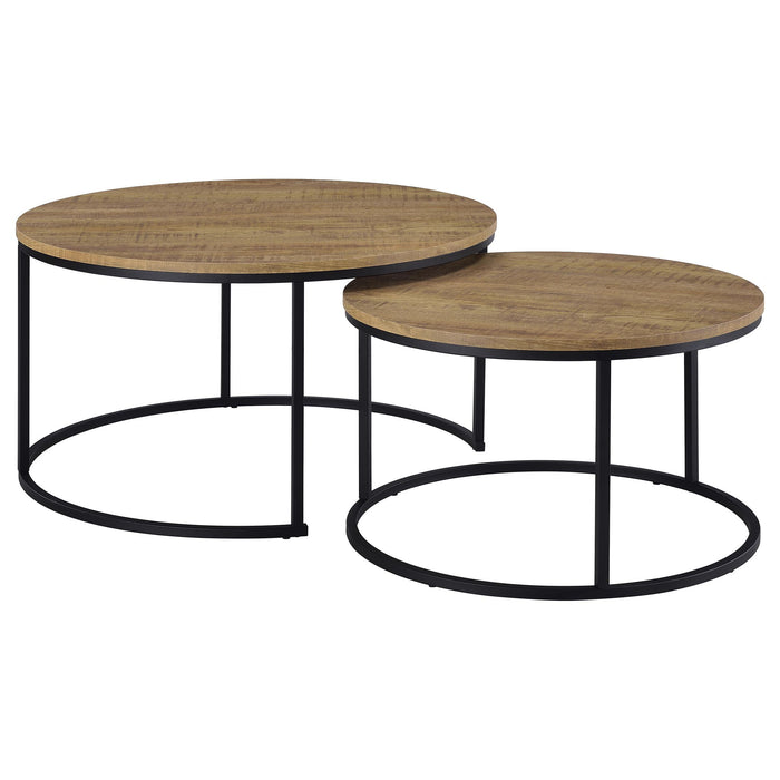 Arrize - 2 Piece Round Nesting Coffee Table Set - Mango Color Furniture Max