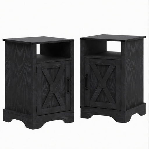 Farmhouse Nightstand, Charging Station & Storage Home Essentials