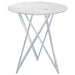 Halverson - Round Top Bar Table - White / Silver Furniture Max