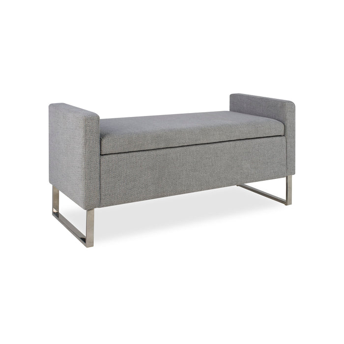Upholstered Ottoman Bench With Storage - Dark Gray Home Essentials