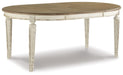 Realyn - Oval Dining Room Extension Table - Chipped White Signature Design by Ashley®
