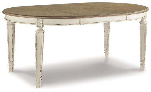 Realyn - Oval Dining Room Extension Table - Chipped White Signature Design by Ashley®