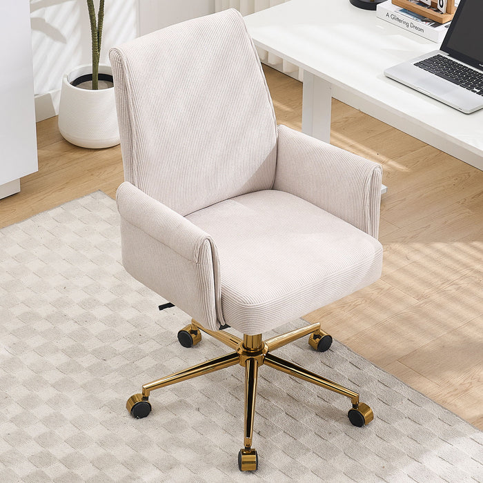 Ergonomic Mid-Back Office Chair With Striped Fabric Home Essentials
