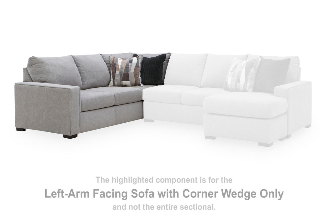 Lakepoint - LAF Sofa With Corner Wedge - Nickel Benchcraft®