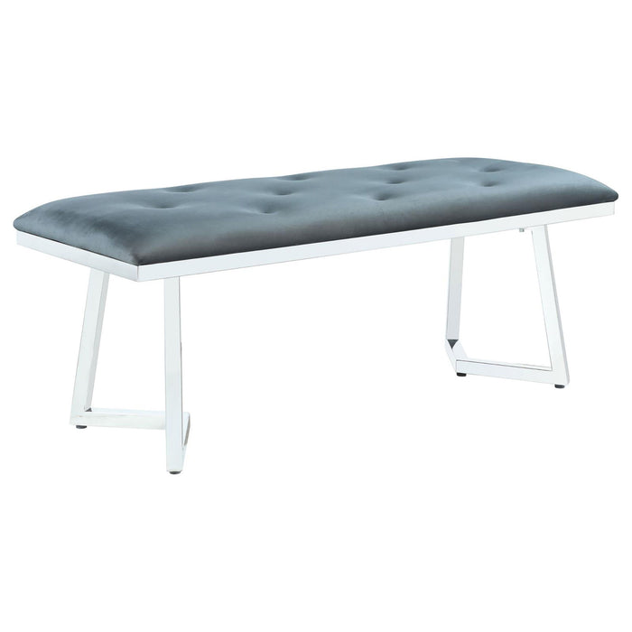 Upholstered Tufted Bench - Gray Furniture Max