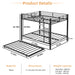 Bunk Bed For Kids, Convertible Frame With Ladders & Guardrail Home Essentials