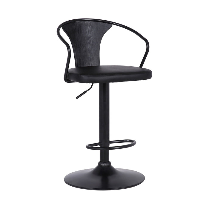 Swivel Low Back Adjustable Height Bar Chair - Black