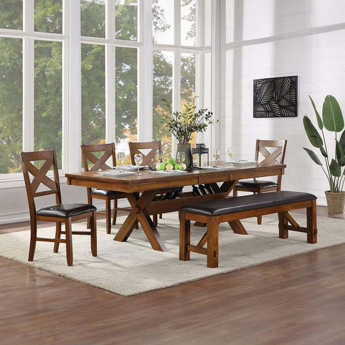 Apollo - Bench - Espresso Synthetic Leather & Walnut ACME