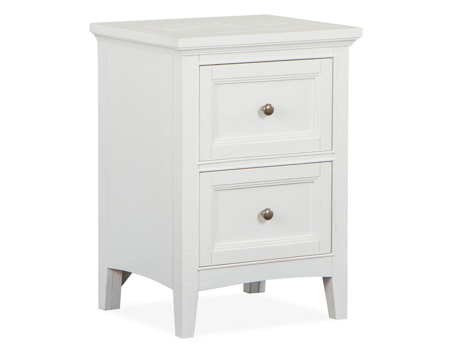 Heron Cove - Small Drawer Nightstand - Chalk White And Dovetail Gray Magnussen Furniture