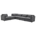 6 Piece Upholstered Modular Sectional Sofa With Reversible Cushions And Ottoman - Charcoal Furniture Max