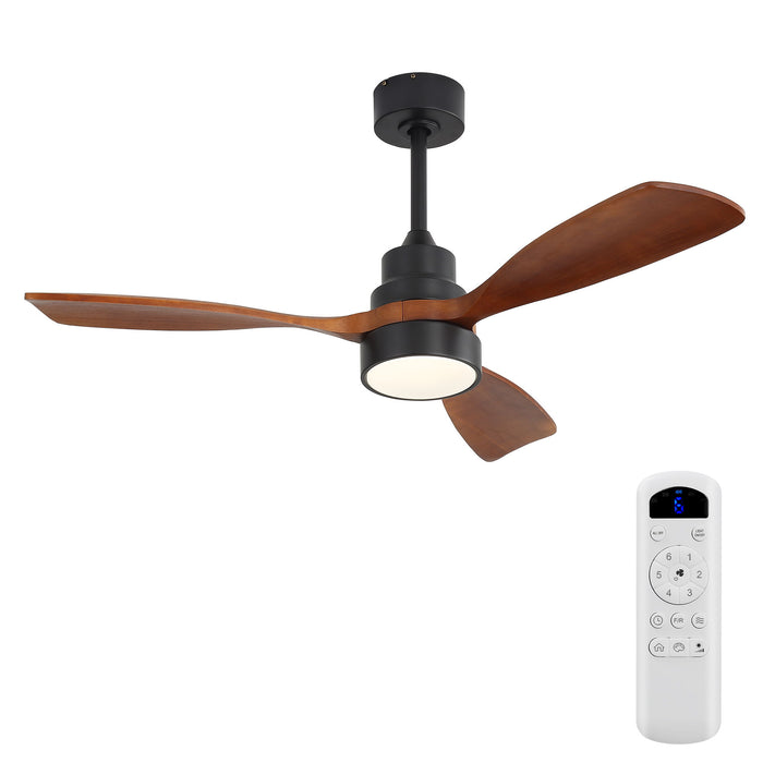 48" Ceiling Fan With Light, Dual Mount (Flush / Downrod), Dimmable LED, Quiet DC Motor, 3 Blades Daily Nest