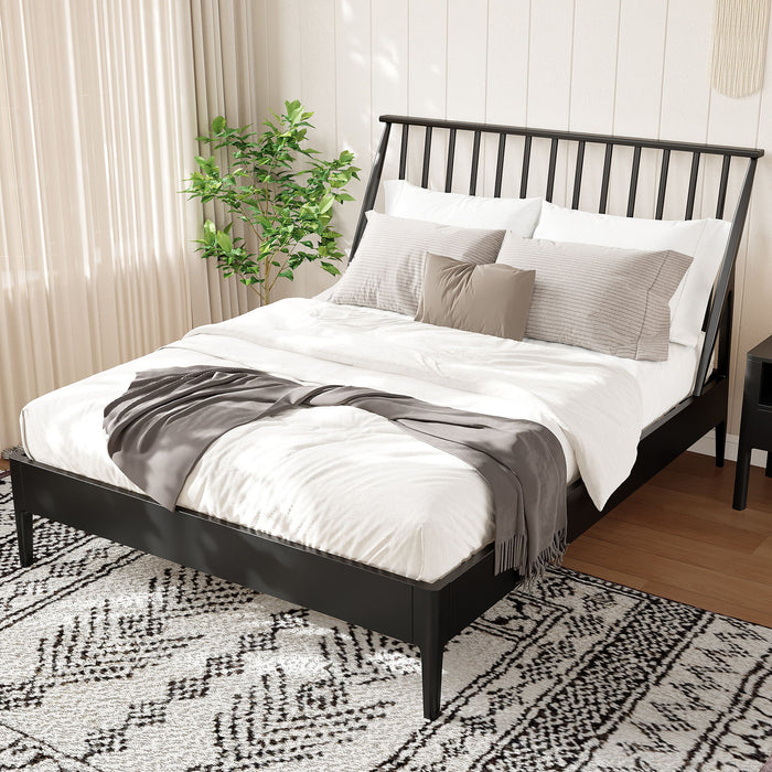 Bohemian Platform Bed With Tall Headboard Hearth and Haven