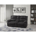Reclining Console Loveseat - Black - Fabric Emerald Home