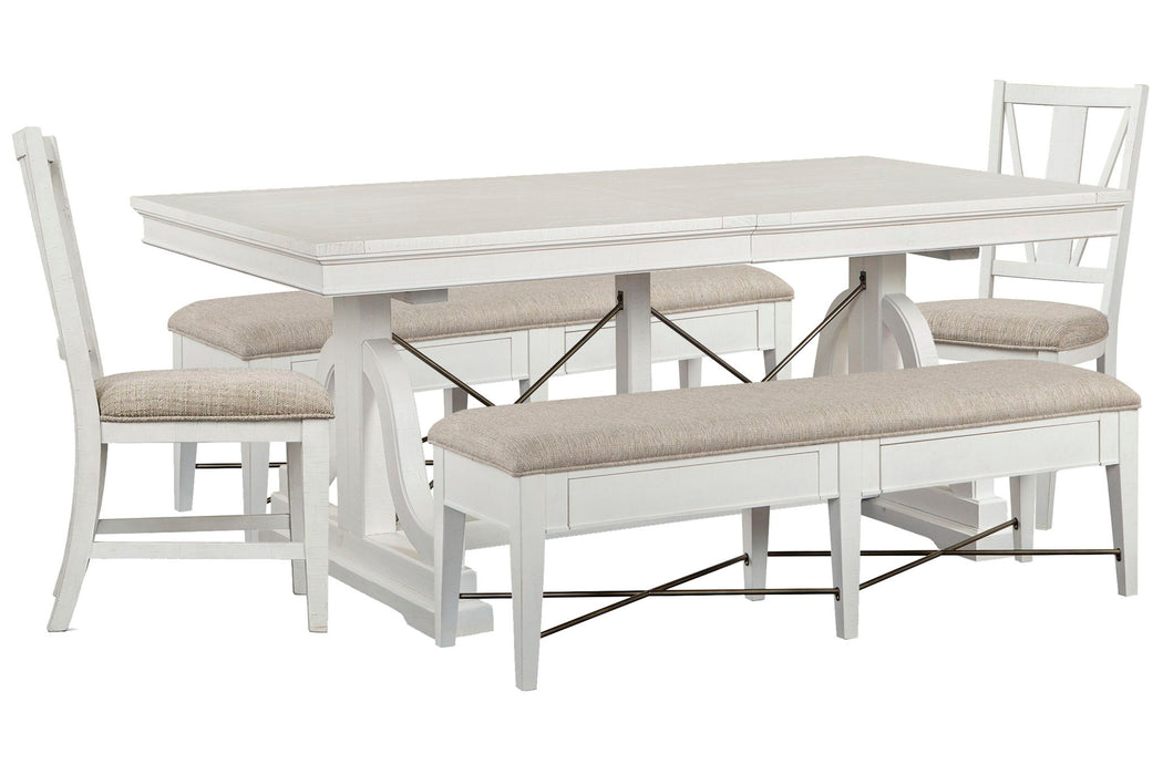 Heron Cove - Extendable Trestle Dining Table Set Magnussen Furniture