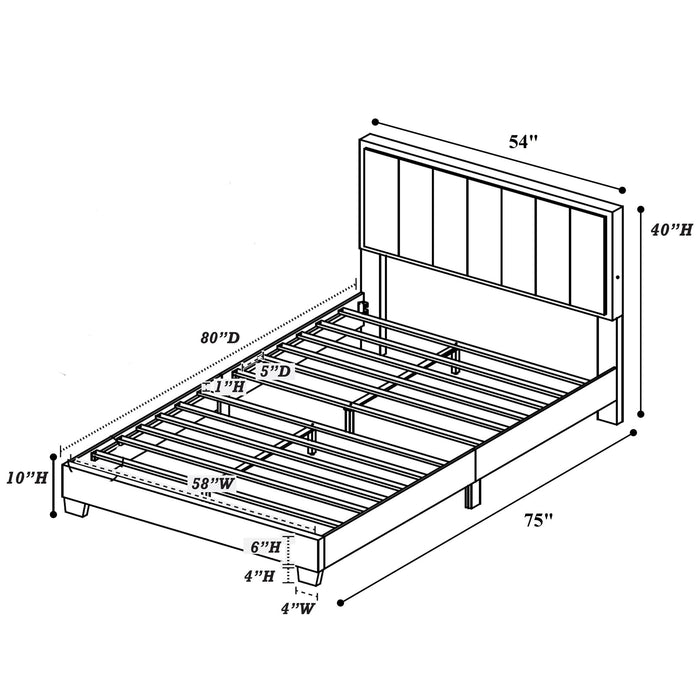 Bed With Channel Tufting And Built In LED Headboard Home Essentials