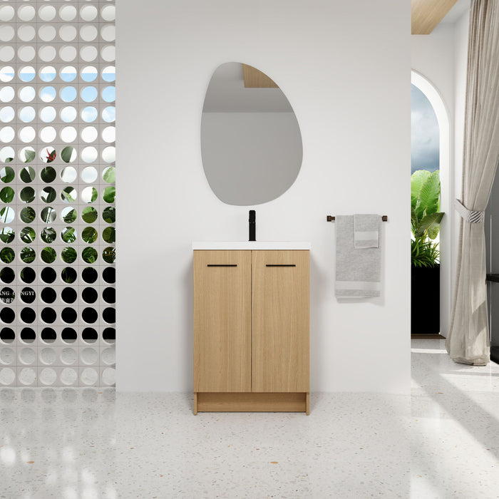 Floating Bathroom Vanity With Sink, Wall Mounted Double Door Storage Home Essentials