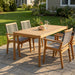 5 Piece Outdoor Dining Set With Table And Arm Chairs - Dark Gray / Light Teak / Teak Noble House