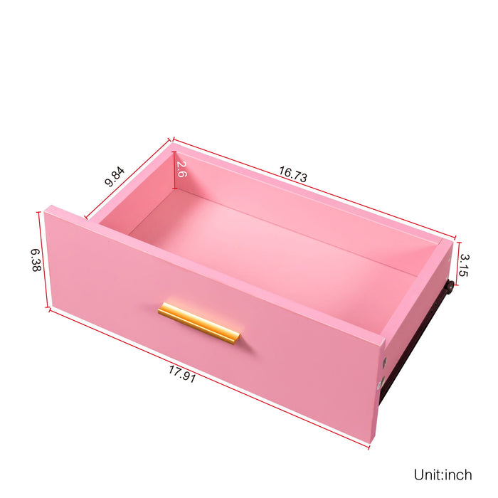 Pink Modern Simple Hair Desk, Multi - Layer Storage Space