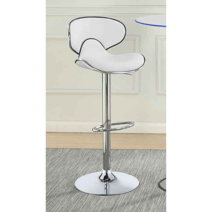 Edenton - Upholstered Adjustable Bar Stool (Set of 2) - White Furniture Max