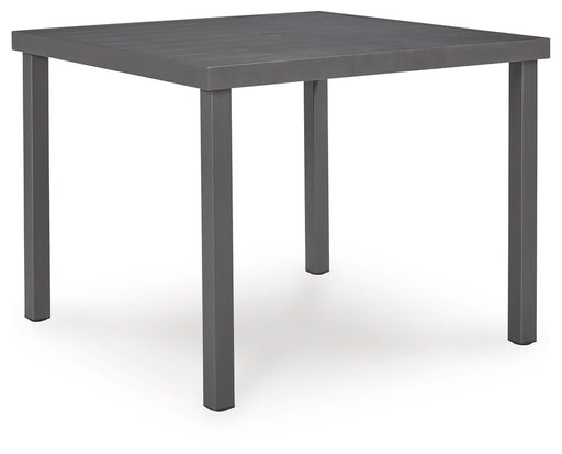Rocky Creek - Square Dining Table With Umbrella Option - Gray Signature Design by Ashley®