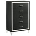 Malcolm - 5 Drawer Bedroom Chest - Black Furniture Max