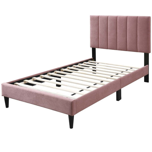 Bed With Channel Tufted Adjustable Headboard Home Essentials