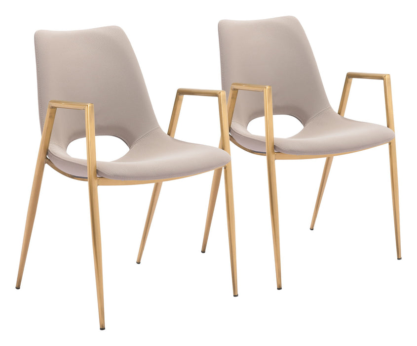 Desi - Dining Chair With Gold Legs (Set of 2) Zuo Modern
