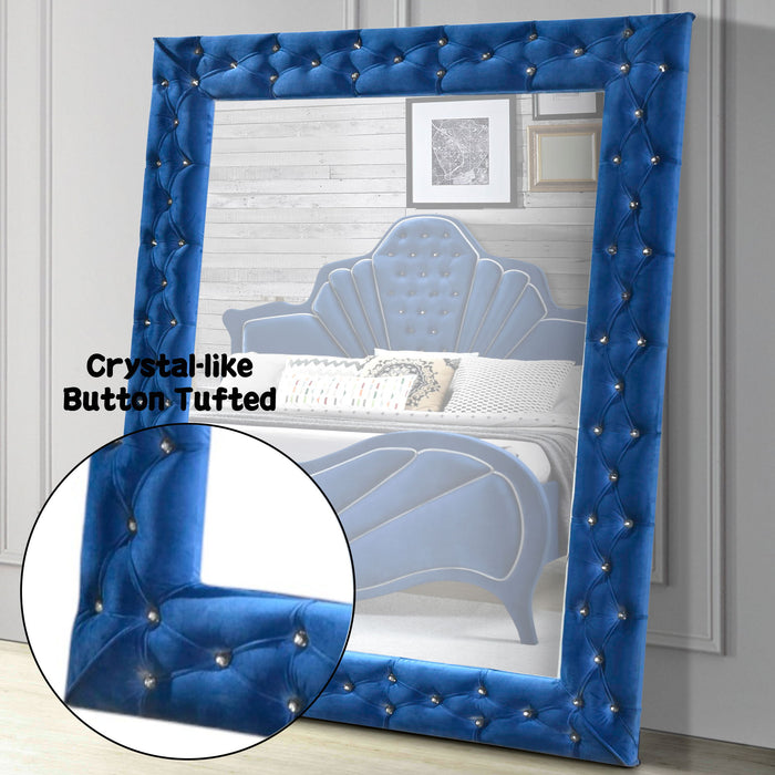 Dante - Velvet Floor Mirror - Blue