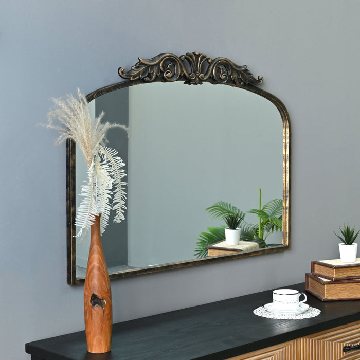 Handmade Arched Mirror, Ornate Baroque For Entryway - Antique Bronze Daily Nest