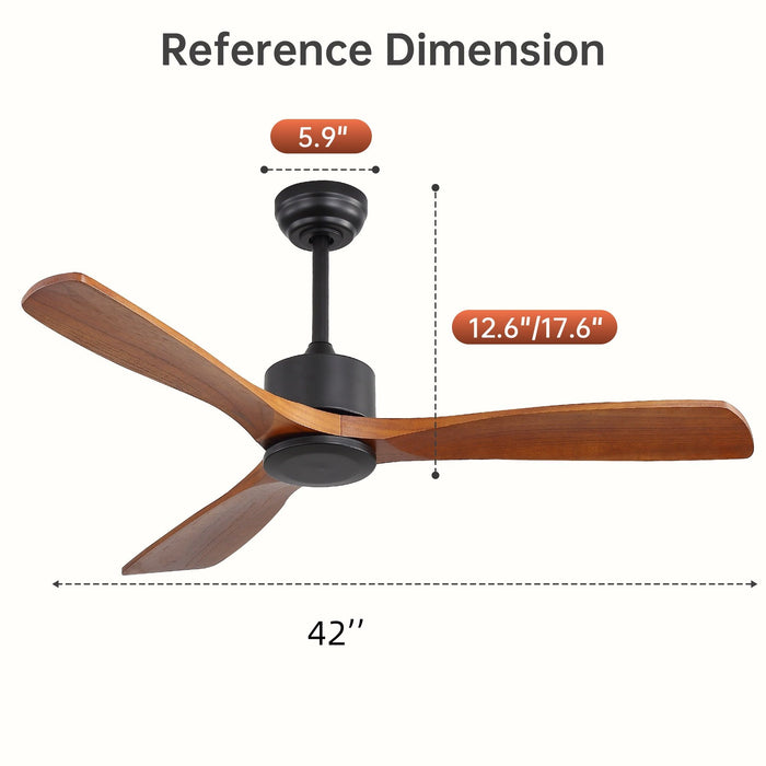 42" Ceiling Fan With DC Reversible Motor, 3 Blades, Timer Function Daily Nest