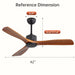 42" Ceiling Fan With DC Reversible Motor, 3 Blades, Timer Function Daily Nest