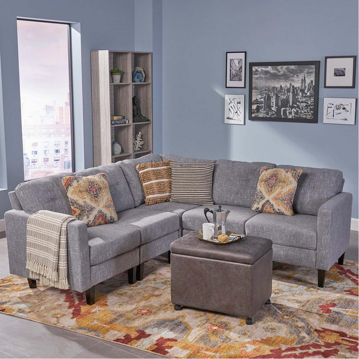 5 Piece Upholstered Sectional