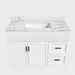 Bathroom Vanity Set, Fluted Cabinet, Soft Close Doors & Drawers, 3 Faucet Holes, Sink Included - White Home Essentials