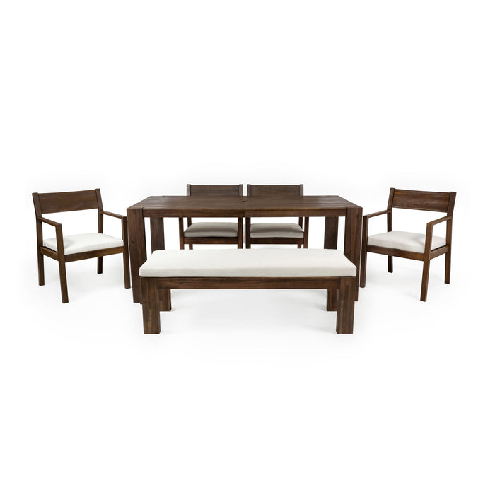 Outdoor Dining Set Rectangular Table With Umbrella Hole Hearth and Haven