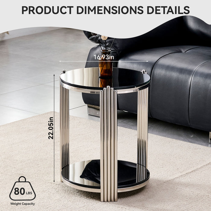 Round Table With Double Layer Storage Home Essentials